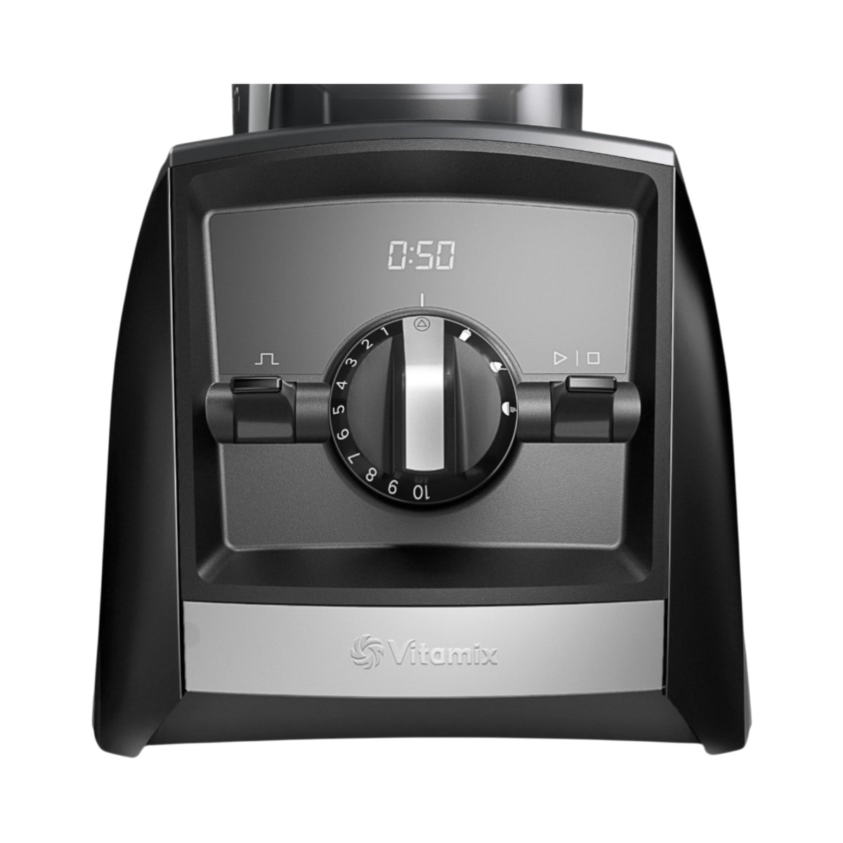 Vitamix A2500i Bedienfeld mit LCD-Display, Drehregler und drei Automatikprogrammen